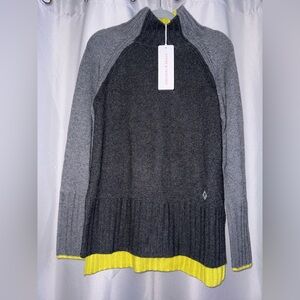 Krimson Klover Charcoal and Yellow Turtleneck Sweater